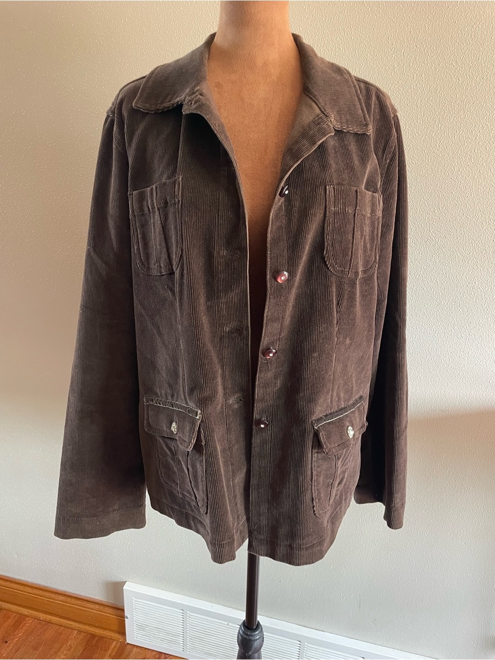 Vintage Erika & Co Women's Corduroy Blazer Jacket in Dark Brown